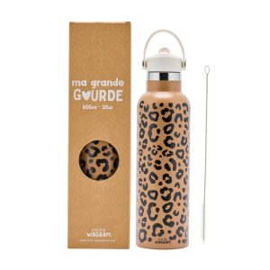 Gourde 600ml léopard marron vue 1 - Bernie Concept Store