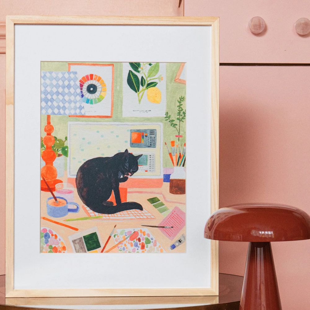 Coffret peinture au numéro - La Pause Du Chat - Papier Coton – Image 2