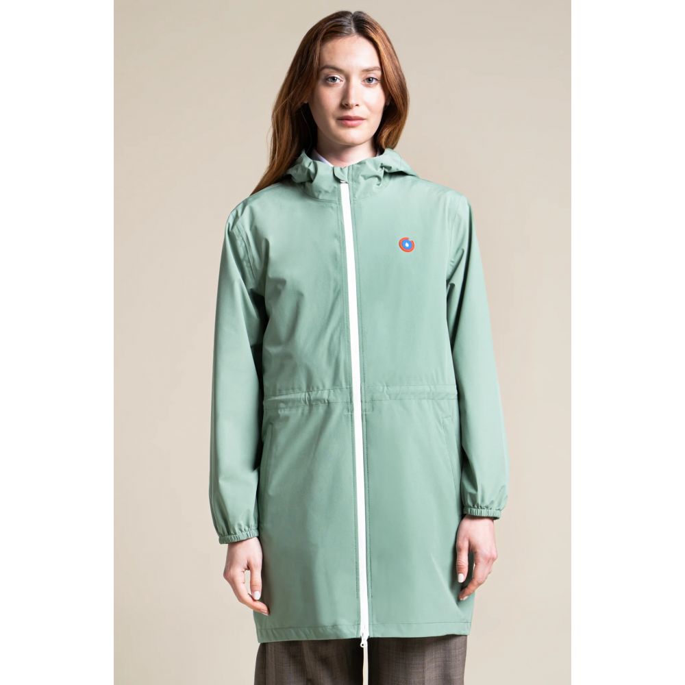 Imperméable mixte long Amelot - Vert sauge