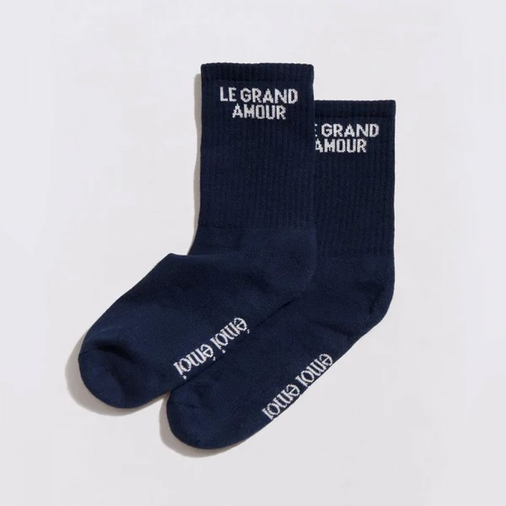 Chaussettes "Le grand amour" - Bleu nuit