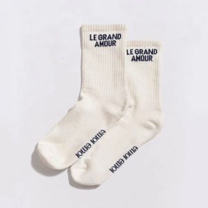 Chaussettes "Le grand amour" - Crème