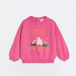 Sweat enfant "Vertige de l'amour"- Fuschia garment dye