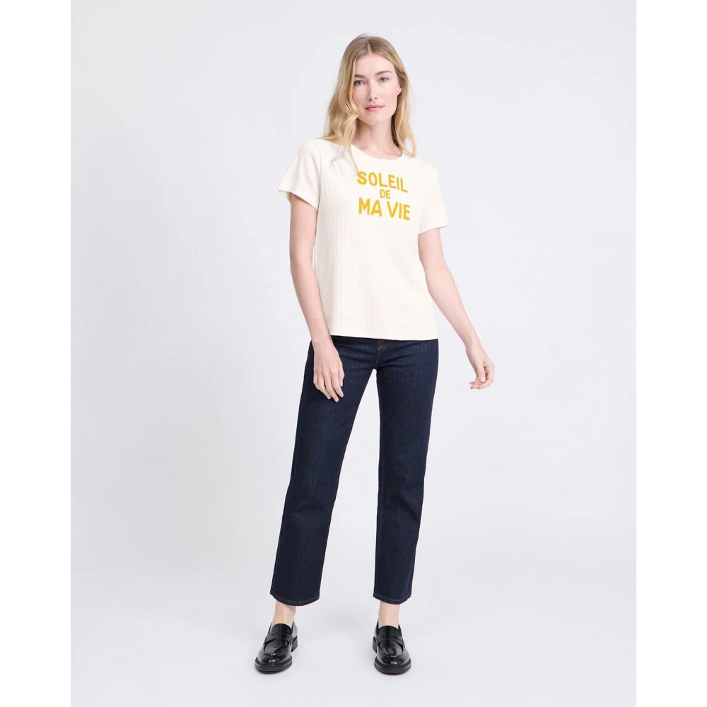 T-shirt femme "Soleil de ma vie" - Crème – Image 3