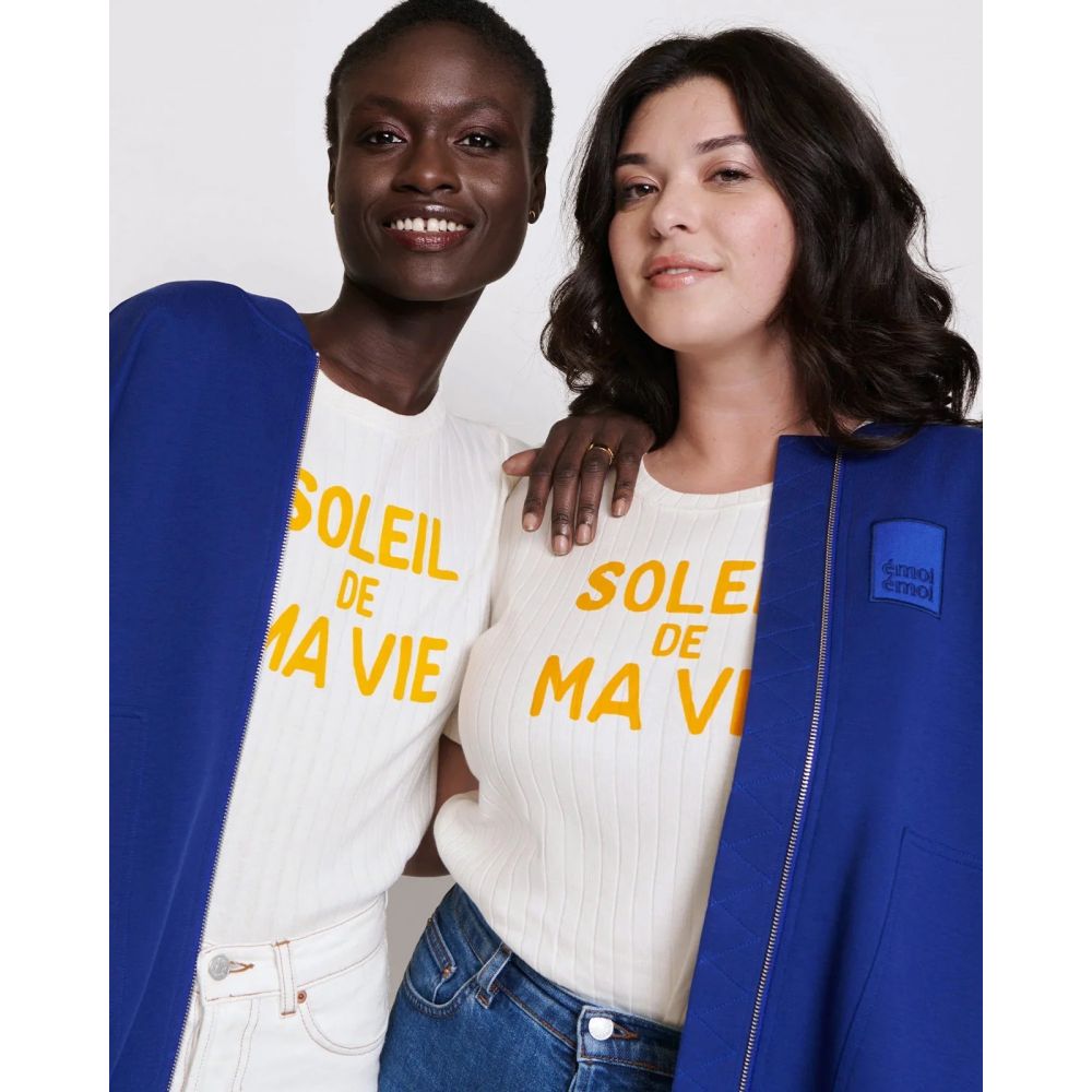T-shirt femme "Soleil de ma vie" - Crème – Image 4