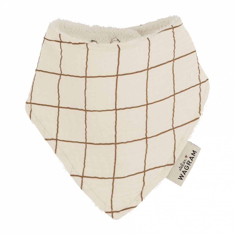 Bavoir bandana - Gaze grands carreaux