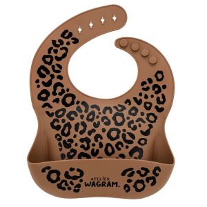 Bavoir silicone - Caramel leopard