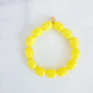 Bracelet Jellybeans élastique - Jaune