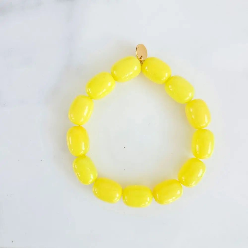 Bracelet Jellybeans élastique - Jaune