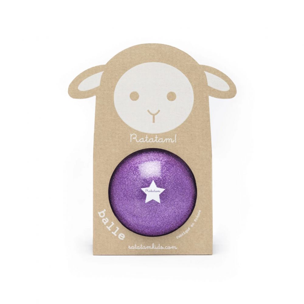 Ballon mouton paillete 10 cm - Violet