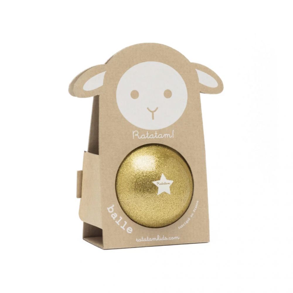 Ballon mouton paillete 10 cm - Or – Image 2