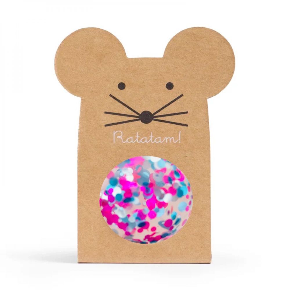 Balle rebondissante - Souris multico bleue