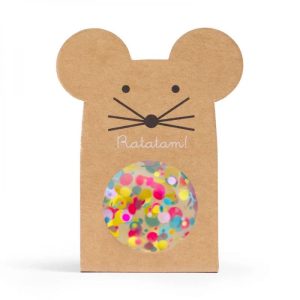 Balle rebondissante - Souris multico jaune