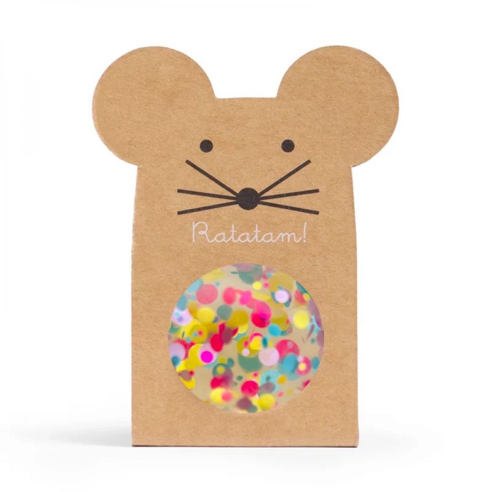 Balle rebondissante - Souris multico jaune