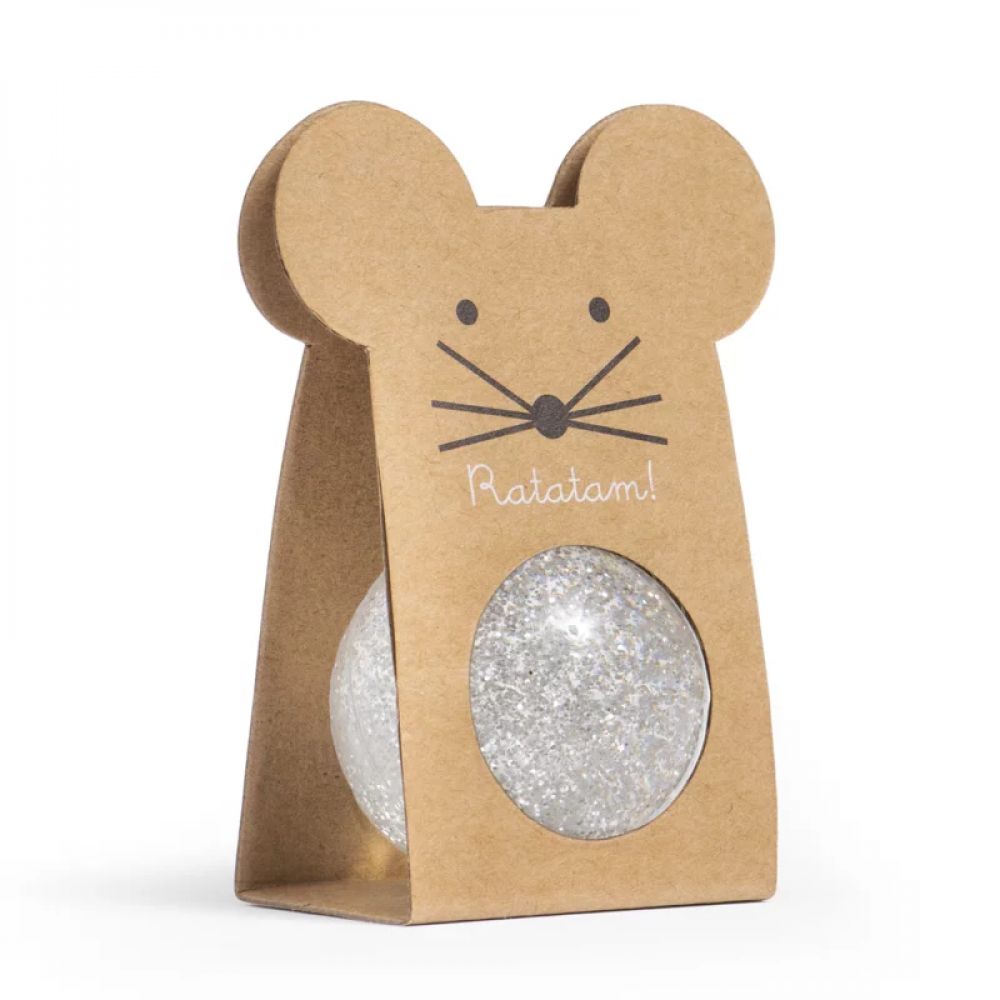 Balle rebondissante - Souris paillete argent – Image 2