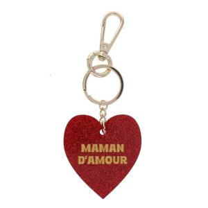 Porte-clés coeur "Maman d'amour"