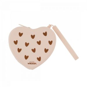 Pochette coeur en silicone - Crème