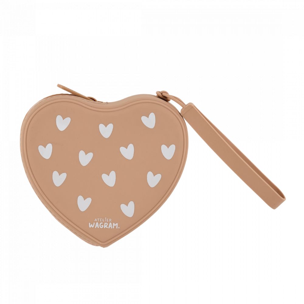 Pochette coeur en silicone - Nougat