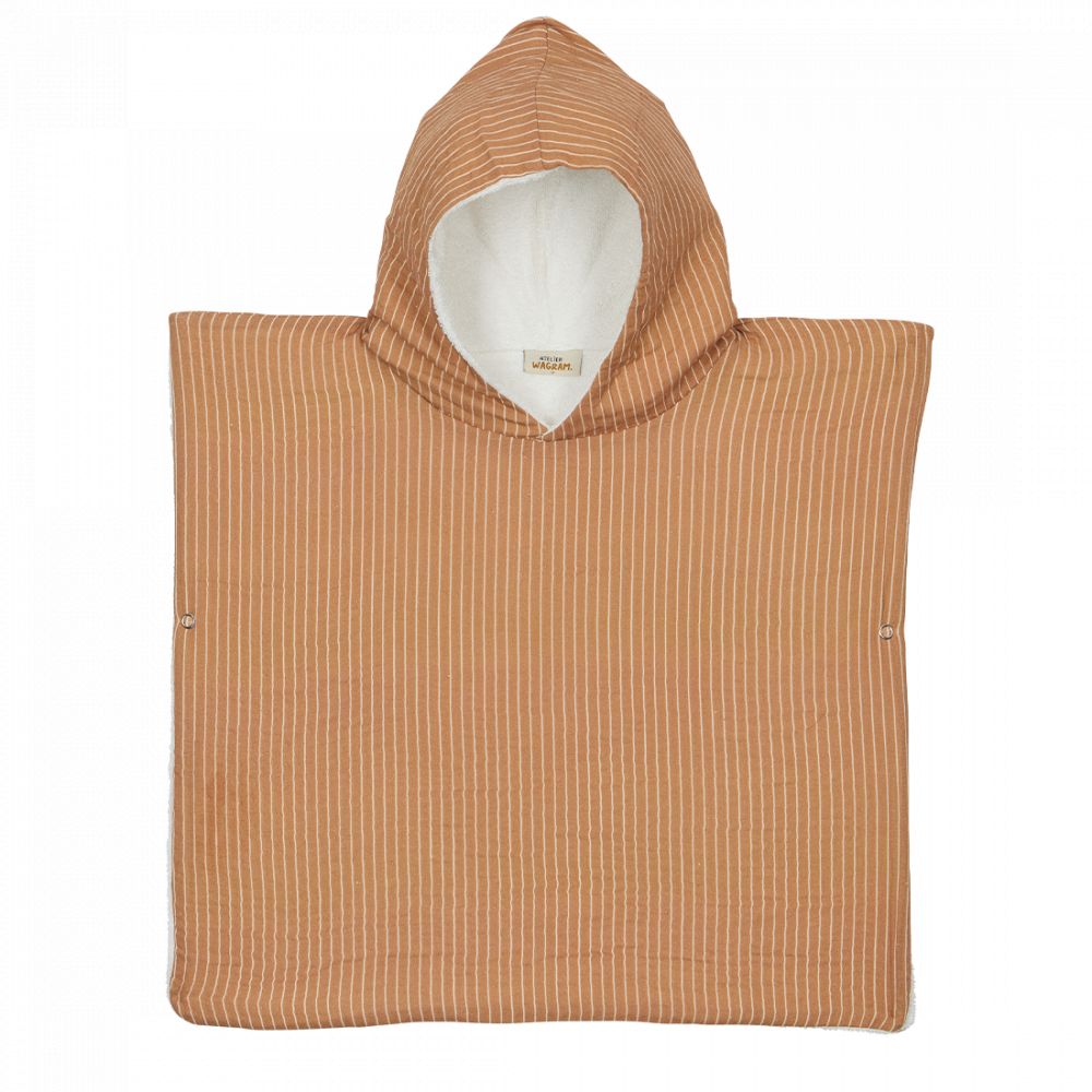 Poncho - Gaze rayures fines