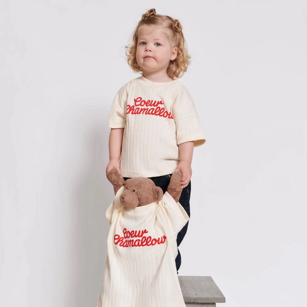 T-shirt enfant "Coeur Chamallow" - Crème – Image 2