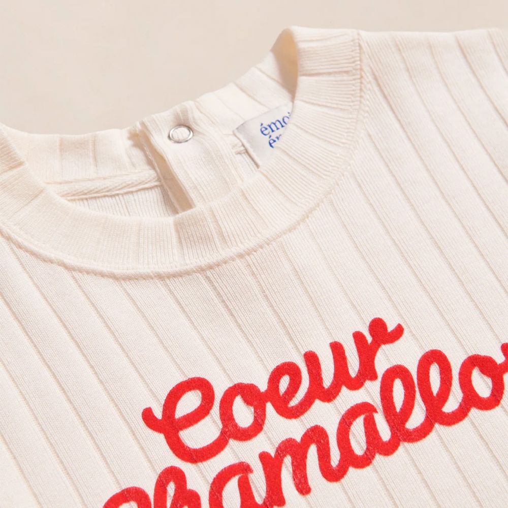 T-shirt enfant "Coeur Chamallow" - Crème – Image 3