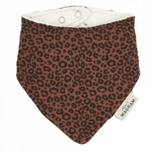 Bavoir bandana gaze - Leopard marron