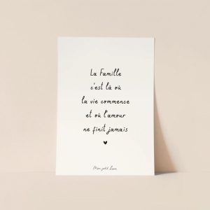 Carte Citation A6 / La famille, les amis - La Famille, c'est la ou...