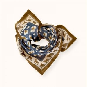 Small Foulard en coton Dupitta - LEOPARD METEORITE
