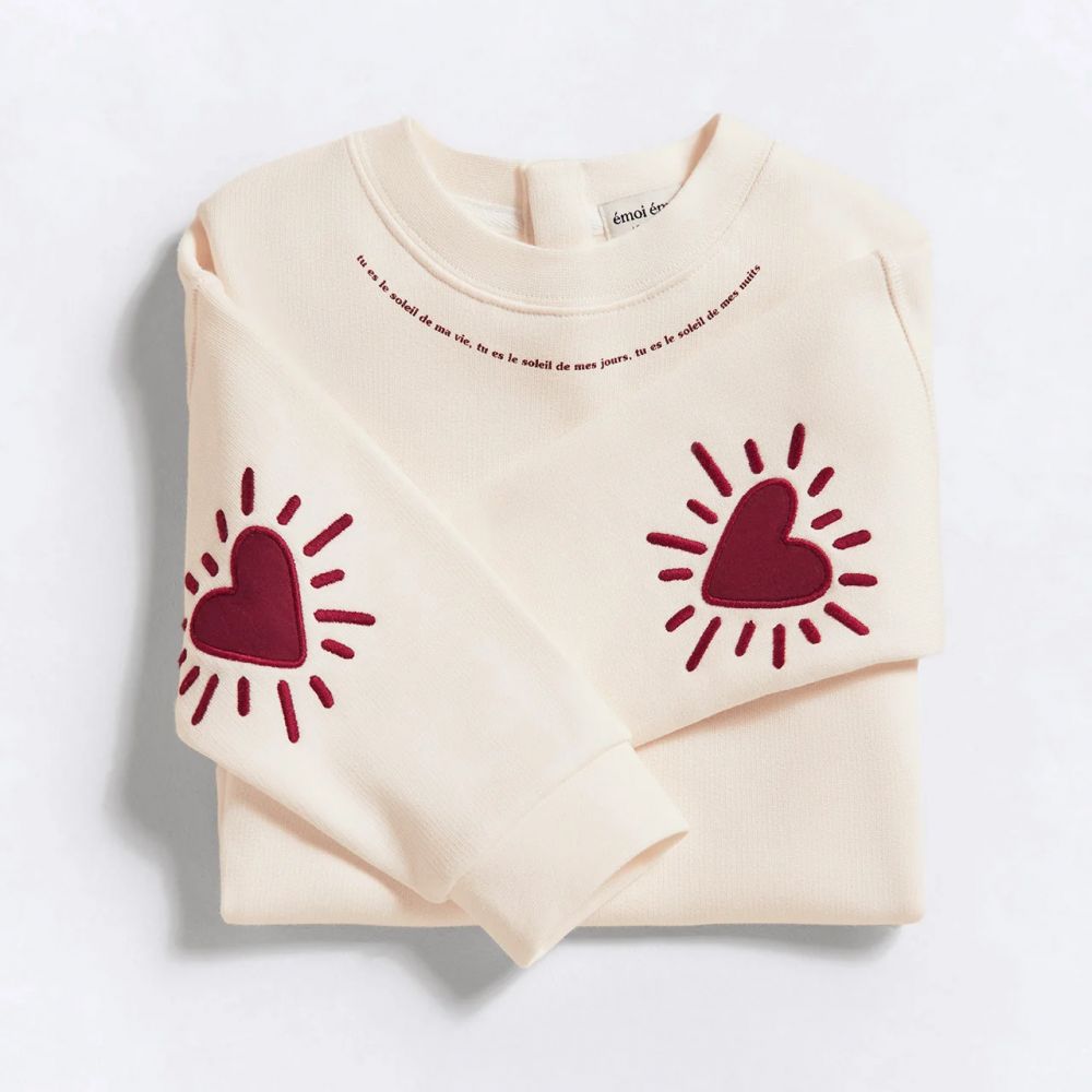 Sweat bébé Coeur solaire - Crème