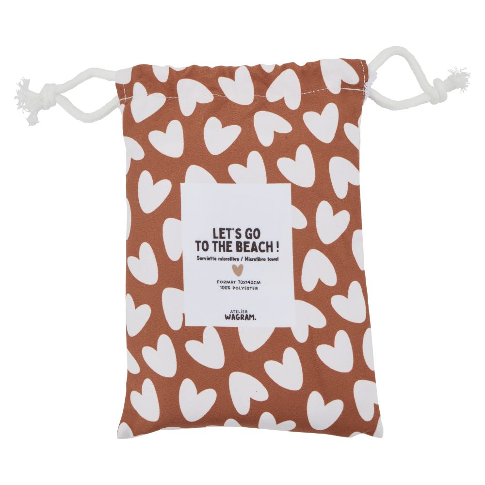 Serviette microfibre - Marron & blanc – Image 2