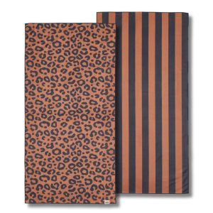 Serviette microfibre - Marron & noir