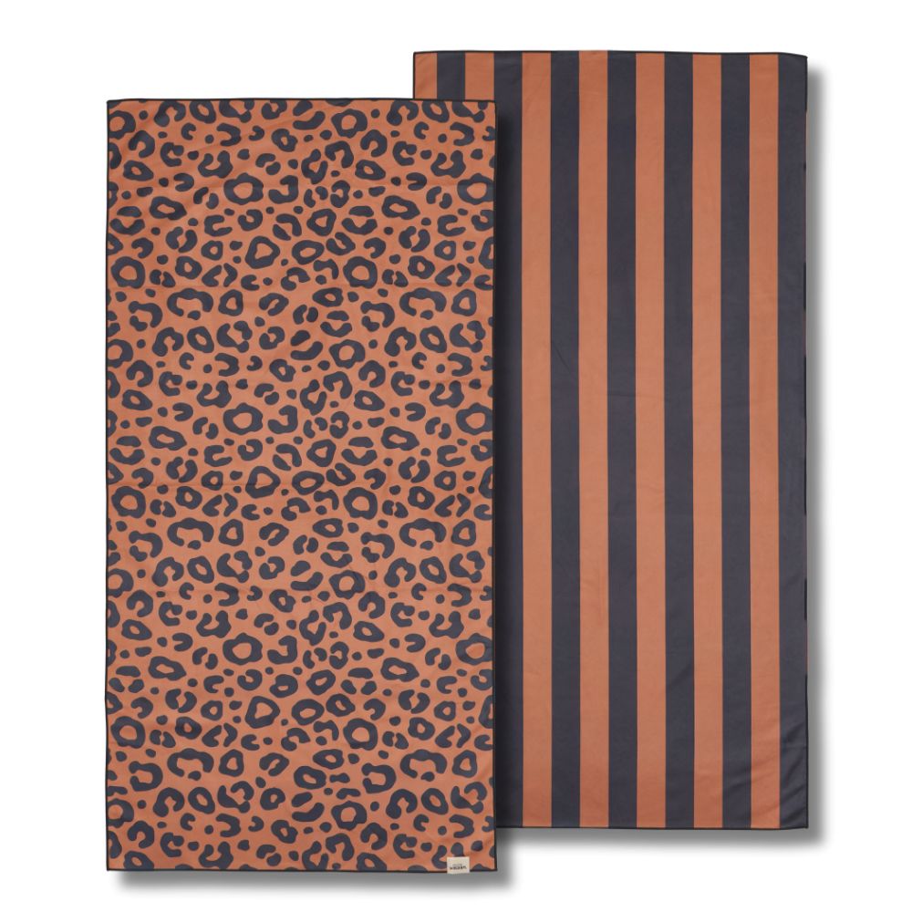 Serviette microfibre - Marron & noir