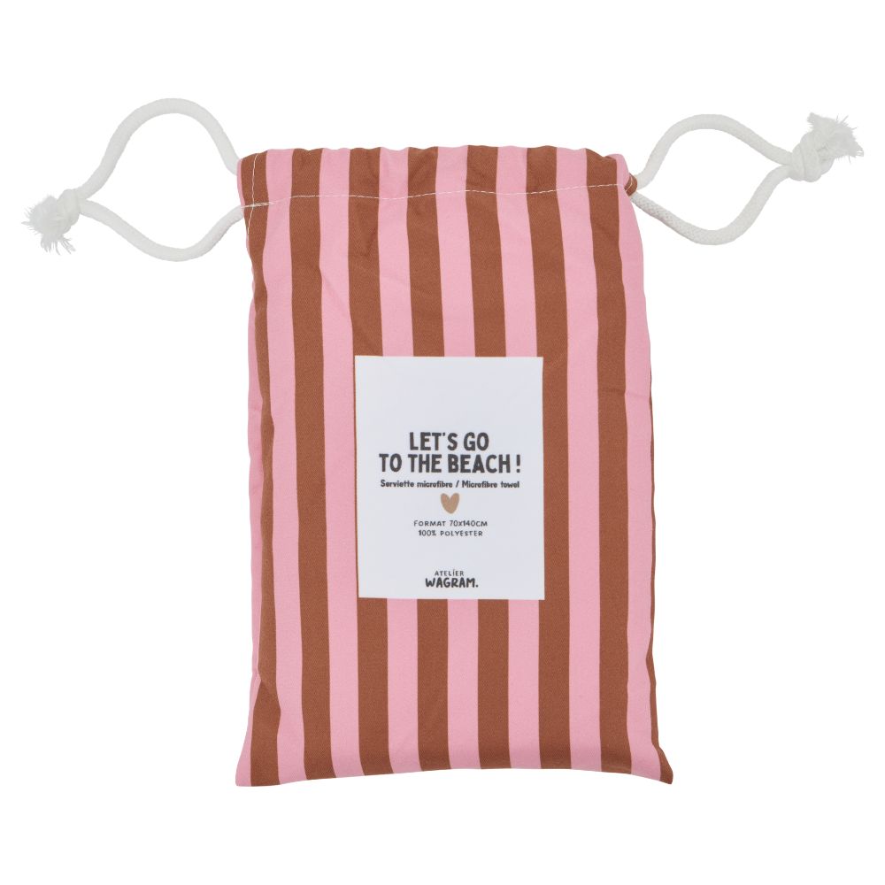 Serviette microfibre - Rose & marron – Image 2
