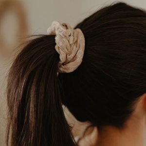 Chouchou gaze de coton - Branchage beige