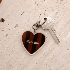 Porte-clé rayures marrons et noires - Parrain