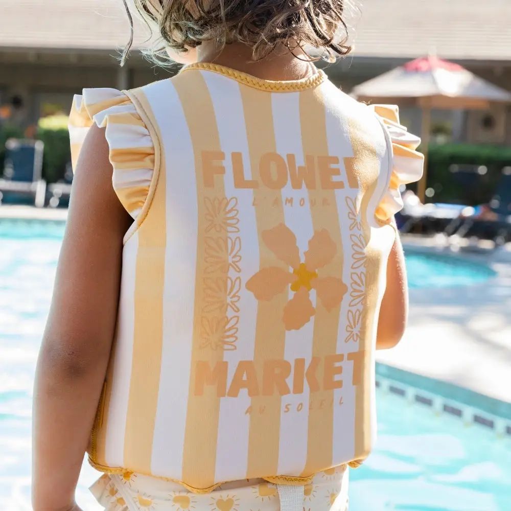 Gilet de natation jaune - Marché aux fleurs – Image 2