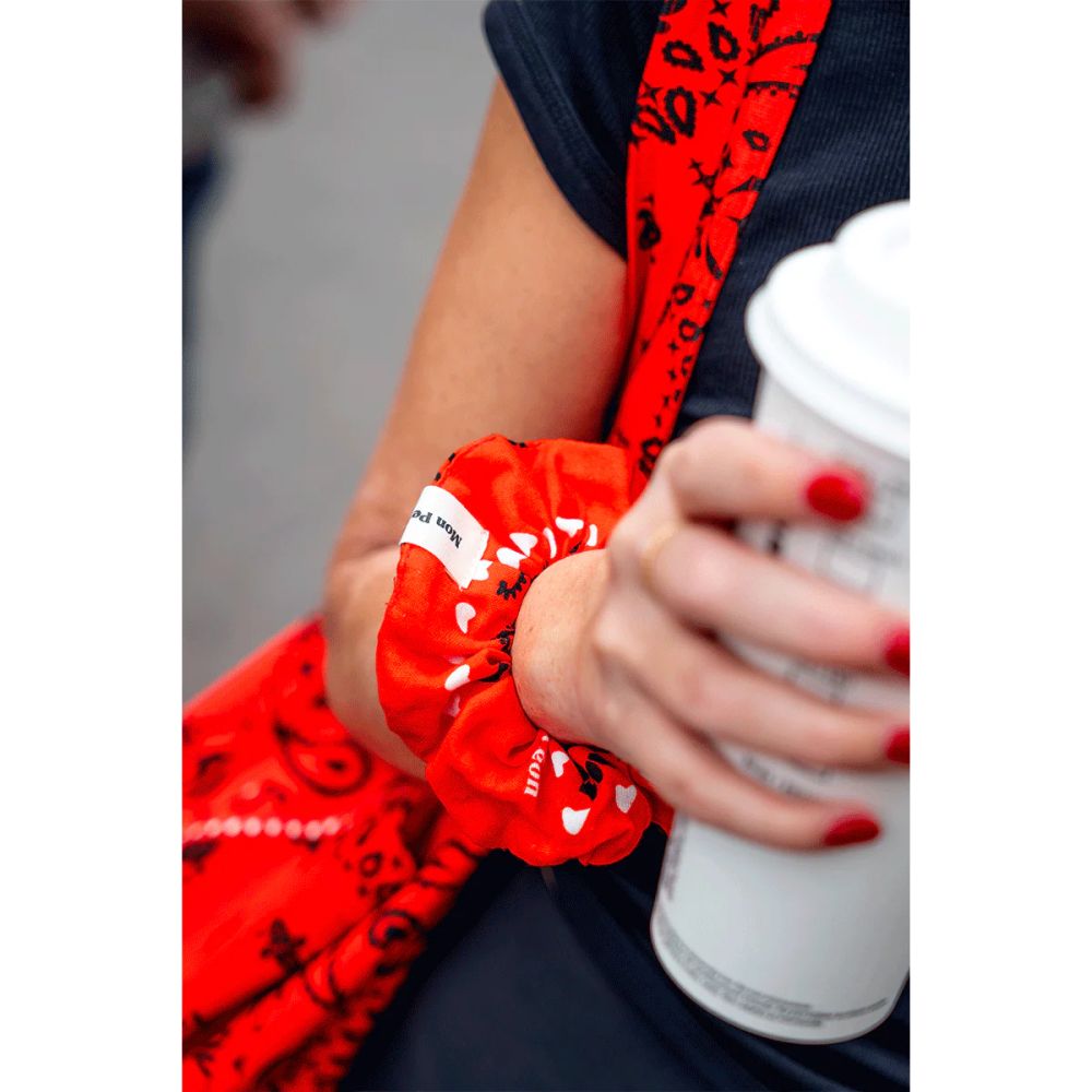 Chouchou gaze de coton - Bandana rouge – Image 2