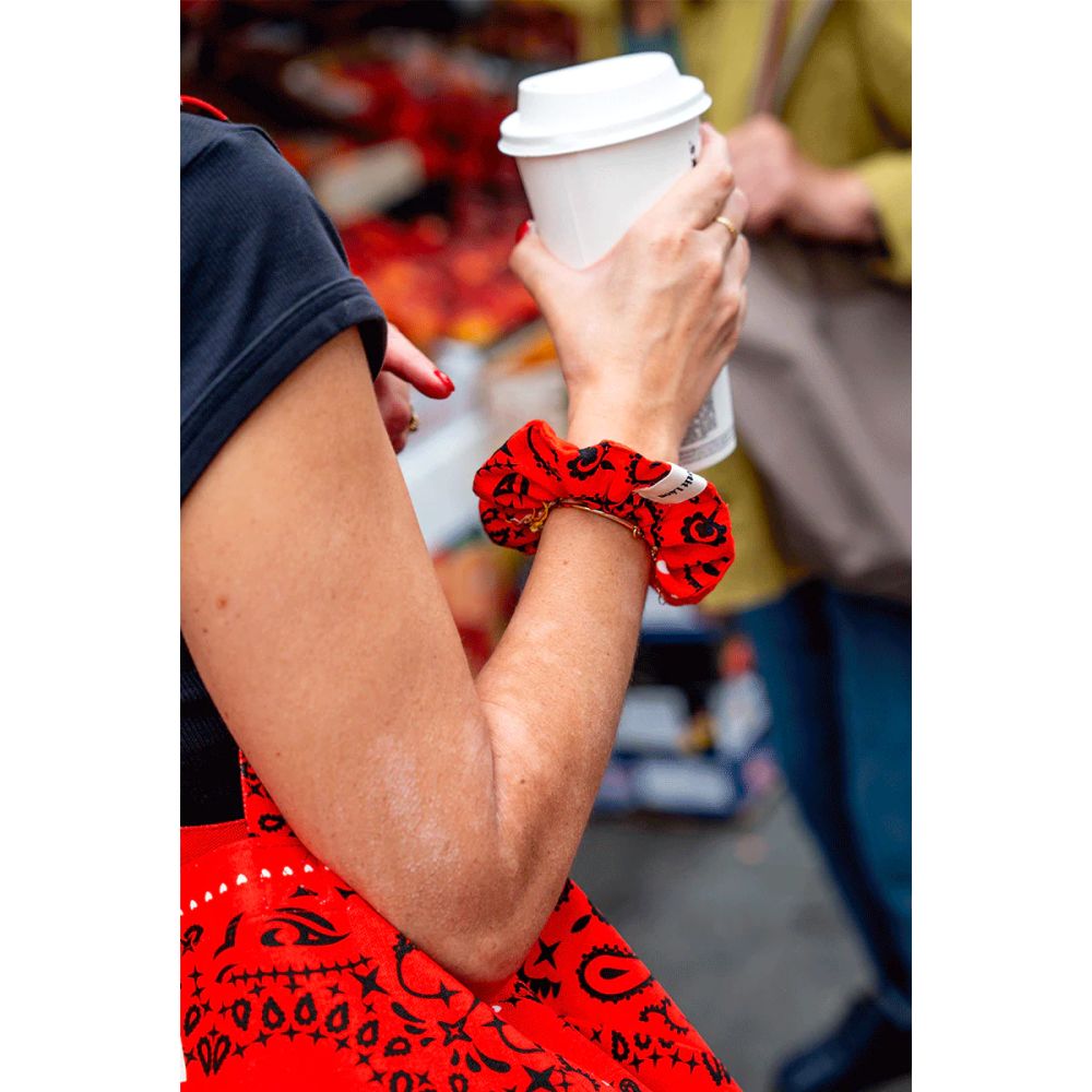 Chouchou gaze de coton - Bandana rouge – Image 3
