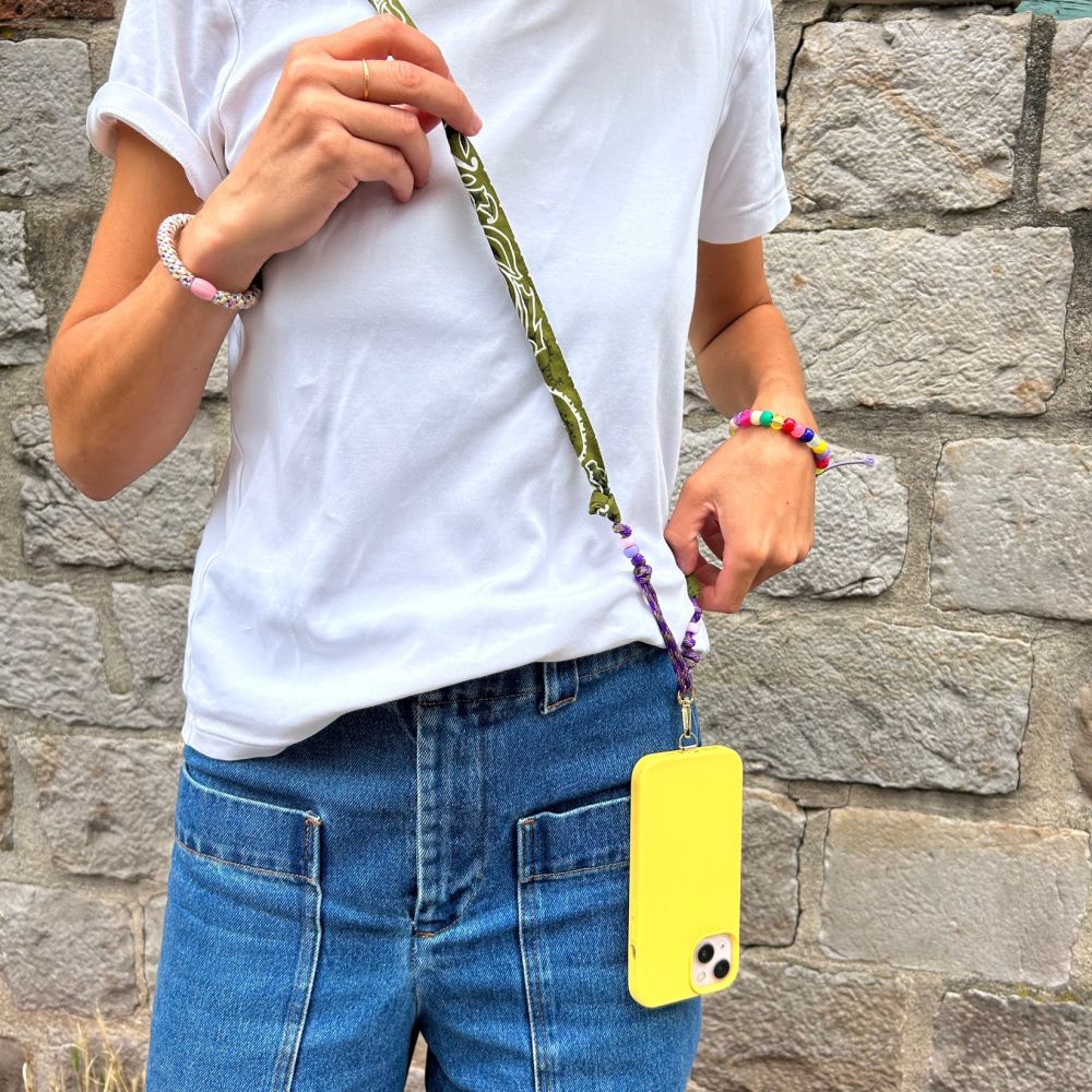 Cordon de téléphone - Vert Olive – Image 3