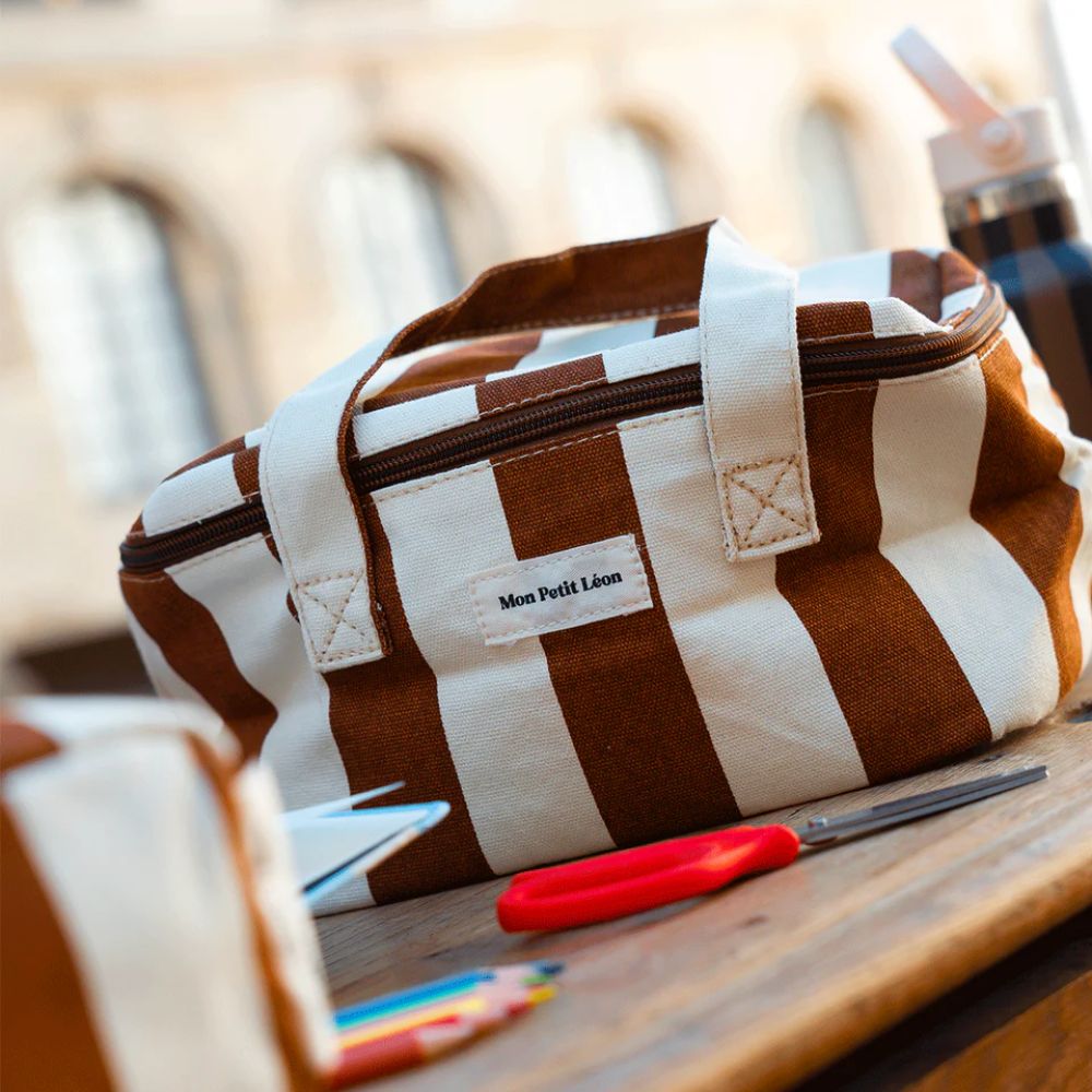 Lunch Bag isotherme - Rayures Marron Beige – Image 2