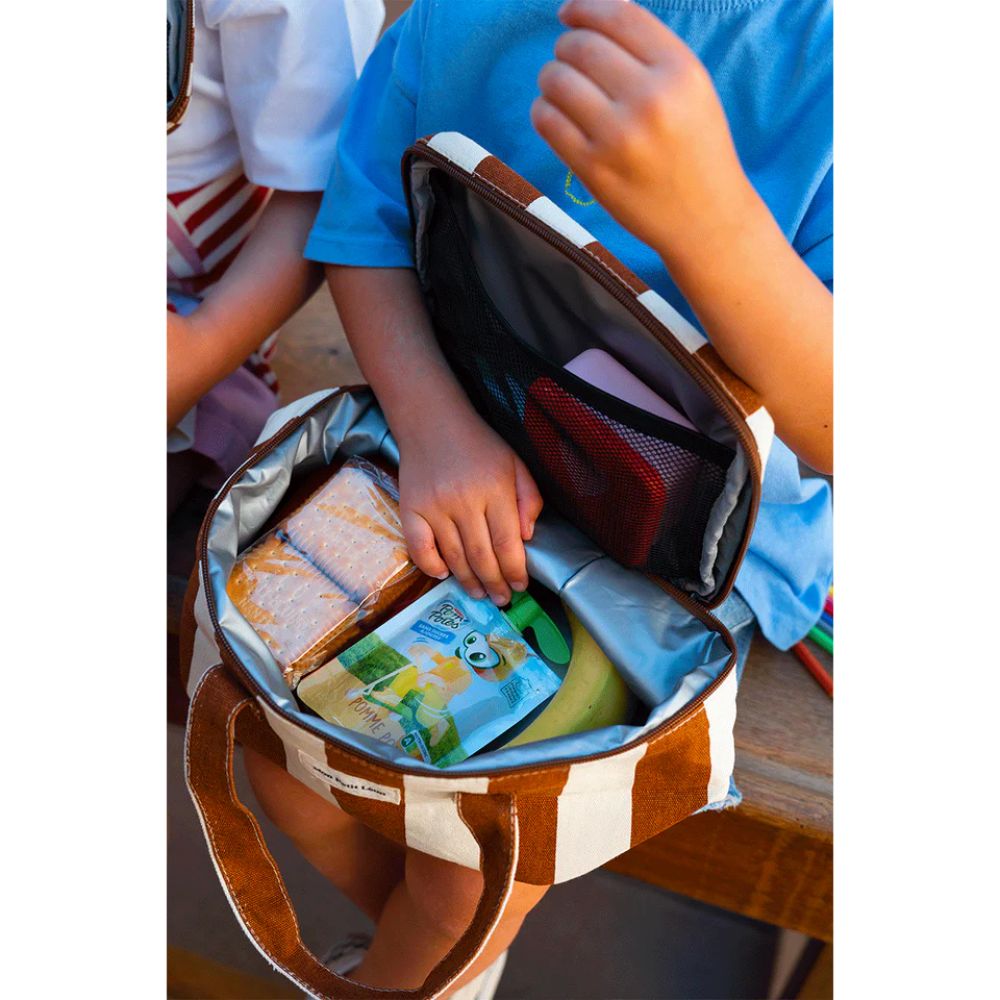 Lunch Bag isotherme - Rayures Marron Beige – Image 3