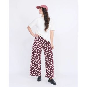 Pantalon Pauline - Merlot flowers