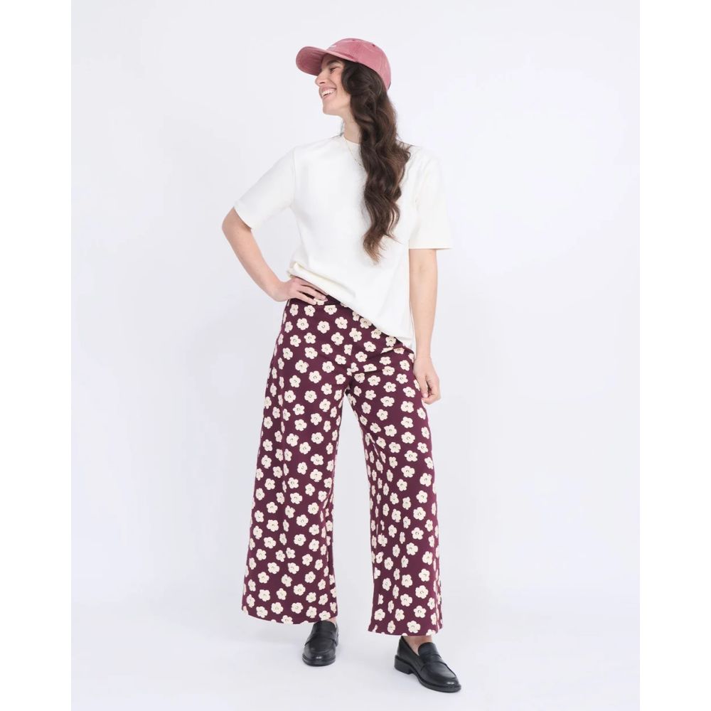 Pantalon Pauline - Merlot flowers