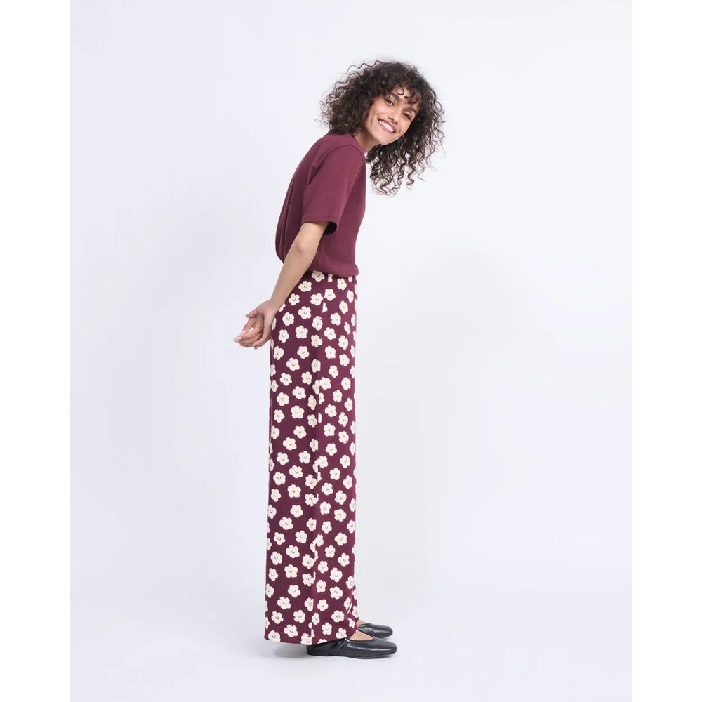 Pantalon Pauline - Merlot flowers – Image 2