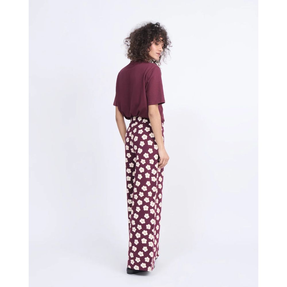 Pantalon Pauline - Merlot flowers – Image 3