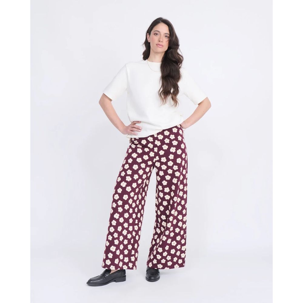 Pantalon Pauline - Merlot flowers – Image 4