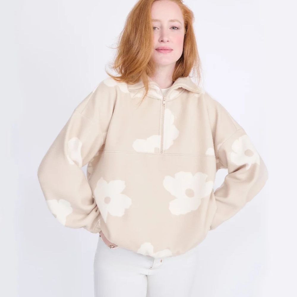 Sweat Sven en polaire recyclée - Biscotti flowers