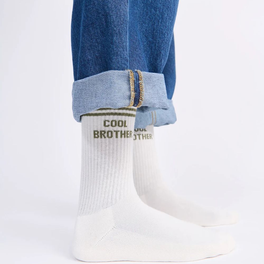 Les chaussettes "Cool Brother" - Crème – Image 2