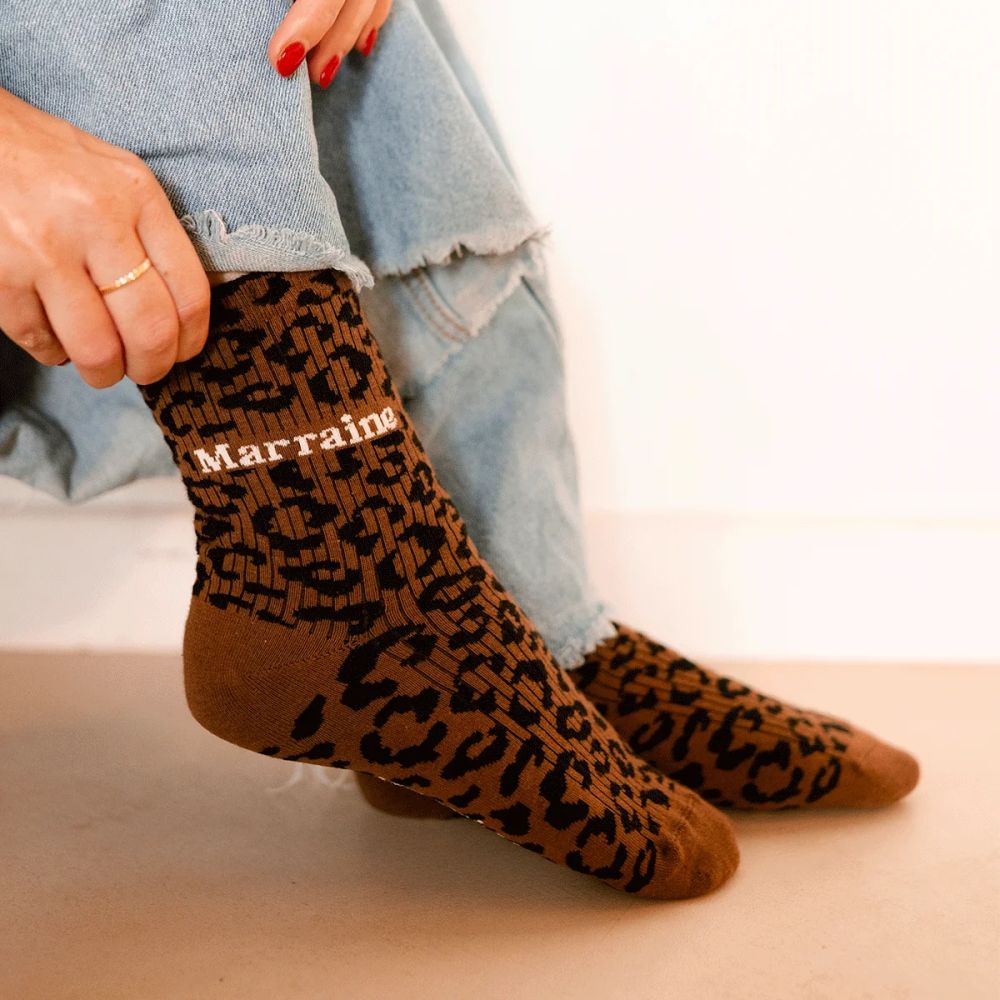 Chaussettes femme léopard - Marraine