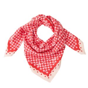 Foulard amour fou - Beige/rouge - 100 cm