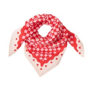 Foulard amour fou - Beige/Rouge - 55 cm